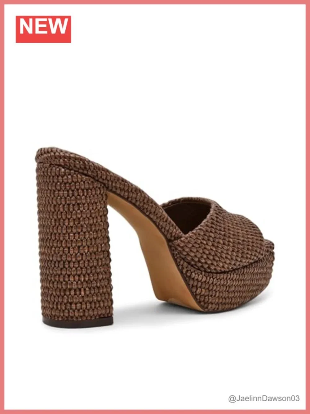 Steve Madden Joel Heeled Sandal - Brown Raffia Platform Block Heel Ankle Strap